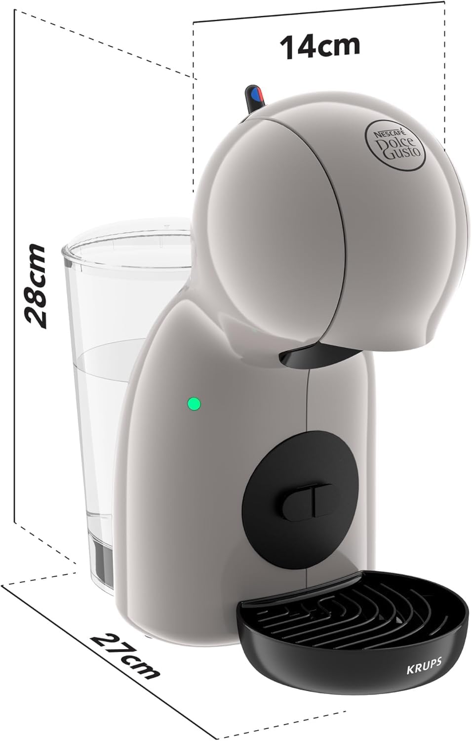 Dolce Gusto Piccolo XS KP1A3A - Machine à café à dosettes ultra-compacte, 15 bars - Taupe - photo 2