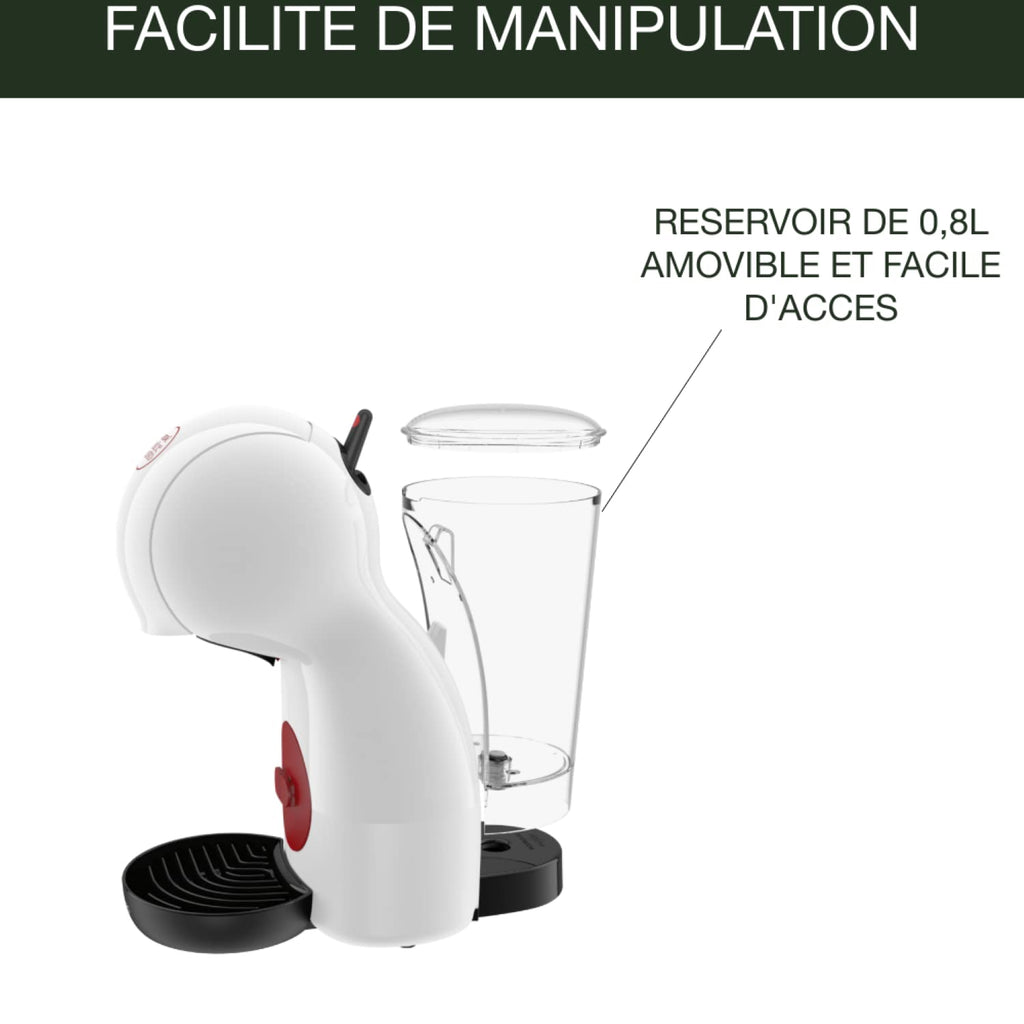 Dolce Gusto Piccolo XS KP1A3110 - Machine à café à capsules multi-boissons, 15 bars - Blanc et Rouge - photo 6