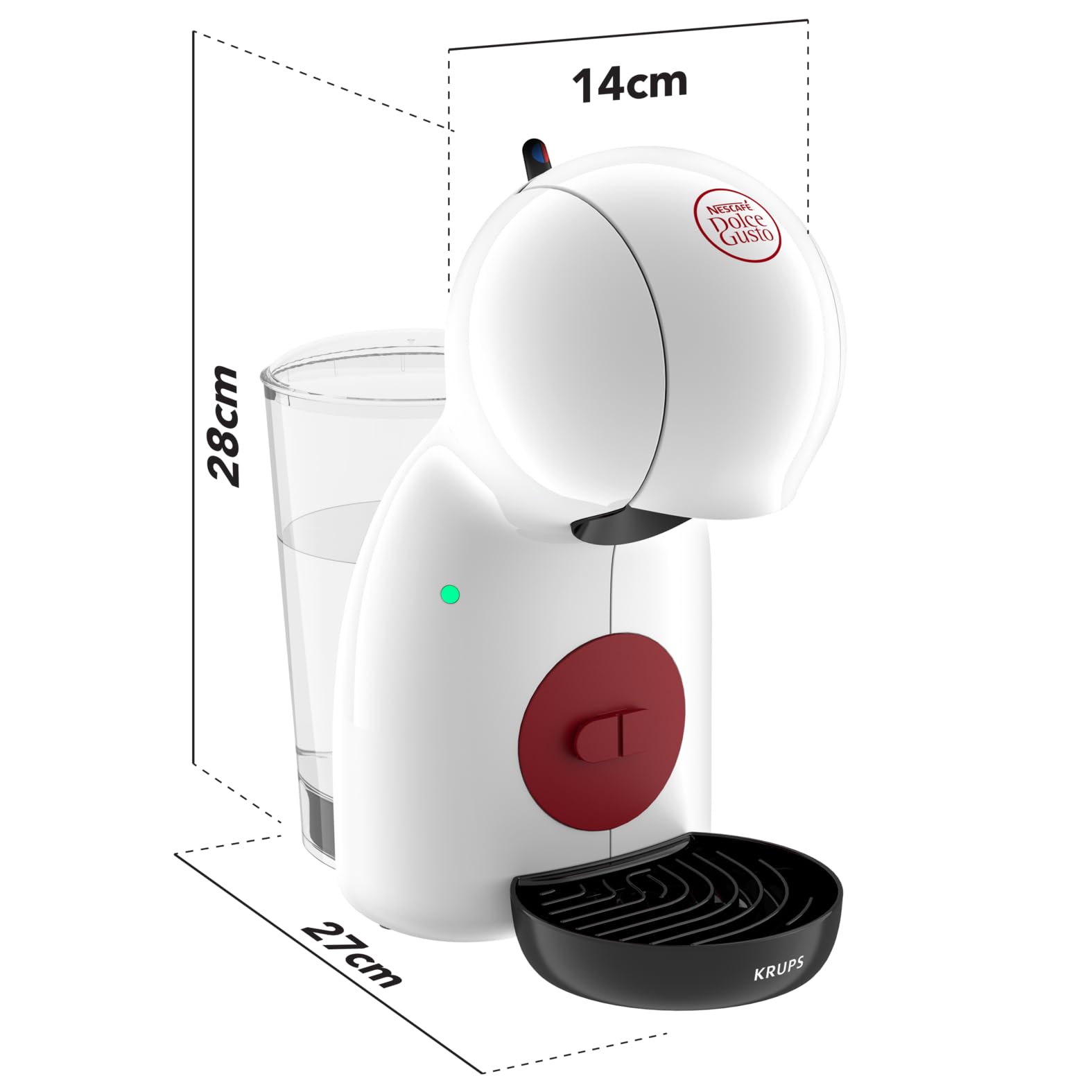 Dolce Gusto Piccolo XS KP1A3110 - Machine à café à capsules multi-boissons, 15 bars - Blanc et Rouge - photo 2