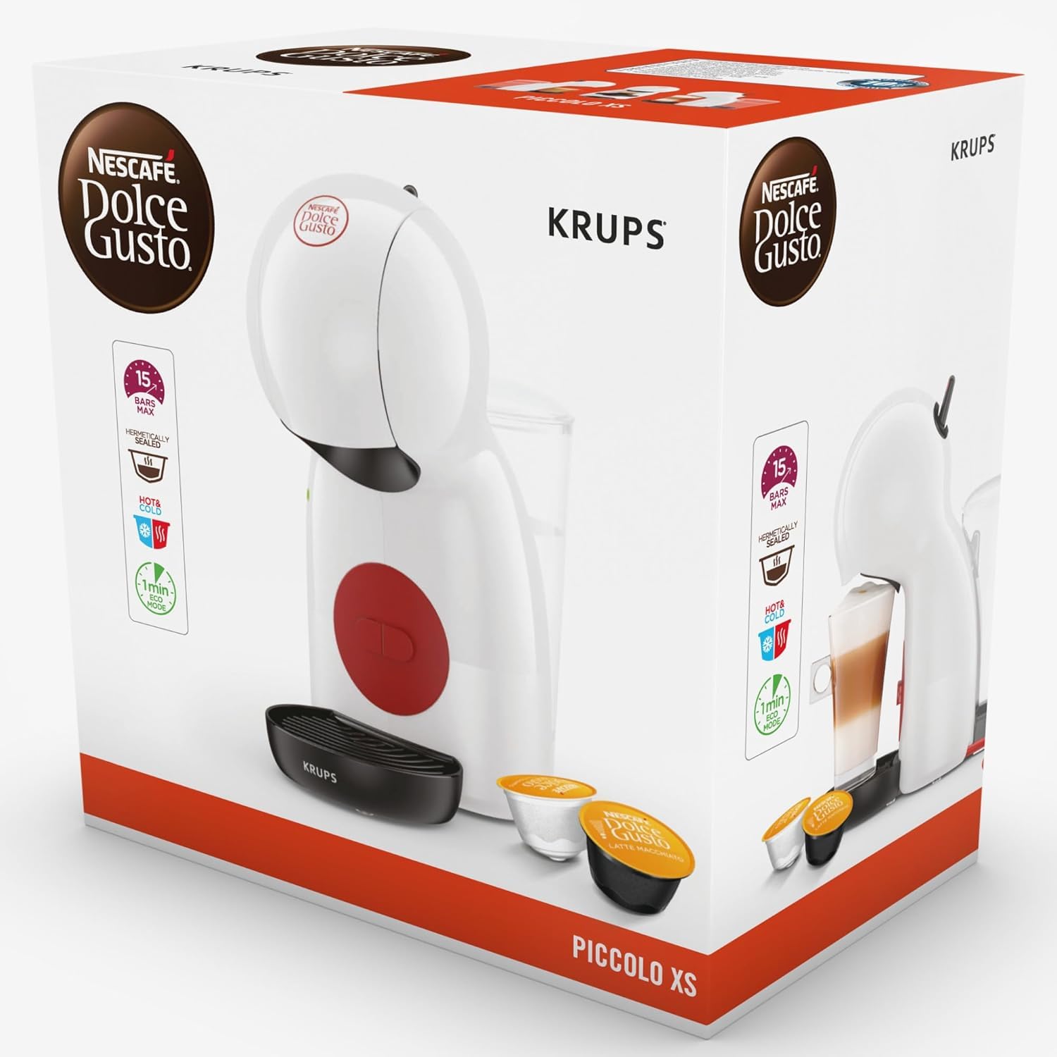 Dolce Gusto Piccolo XS KP1A3A - Machine à café à dosettes ultra-compacte, 15 bars - Taupe - photo 6