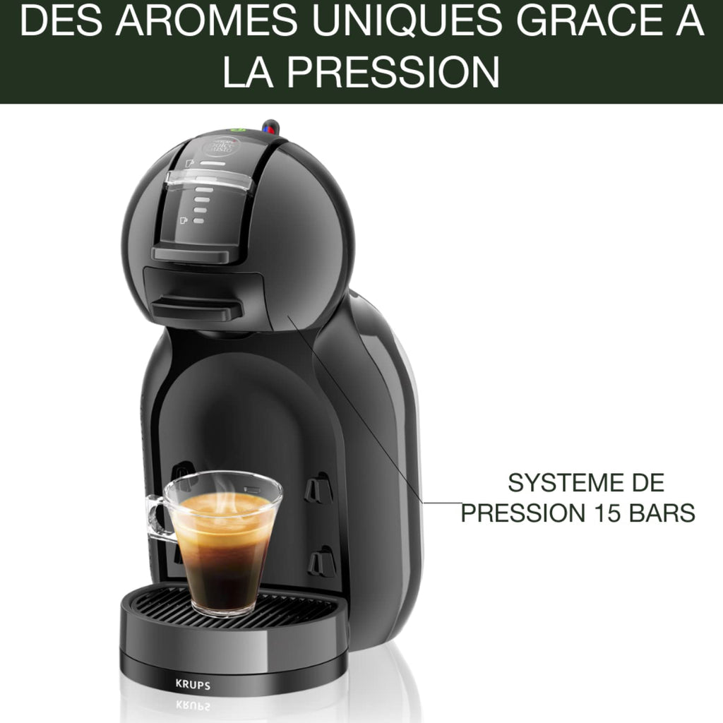 Dolce Gusto Mini Me YY1500FD - Machine à café à capsules qualité professionnelle, 15 bars - Noir et Gris - photo 3