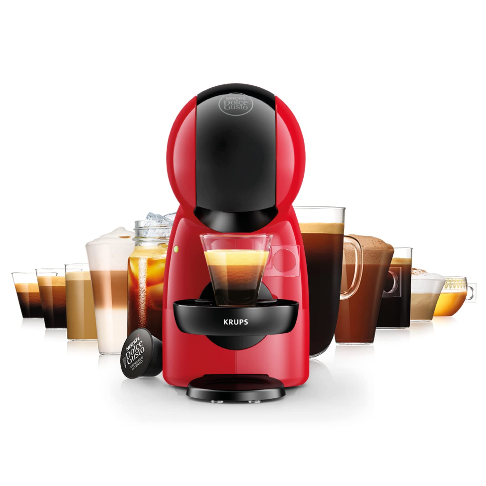 Dolce Gusto Piccolo XS KP1A3510 - Machine à café à capsules compacte, 15 bars - Rouge et Noir - photo 2