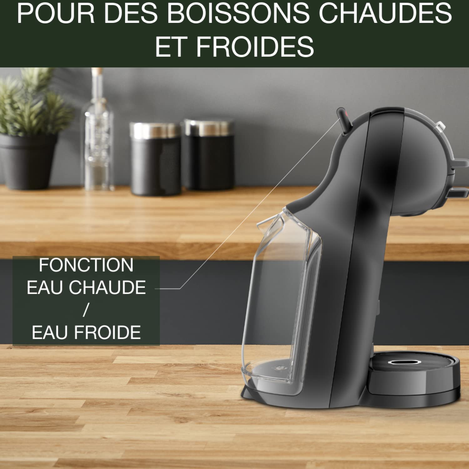 Dolce Gusto Mini Me KP123810 - Machine à café à capsules multi-boissons, 0,8 L, 15 bars - Noir et Anthracite - photo 5