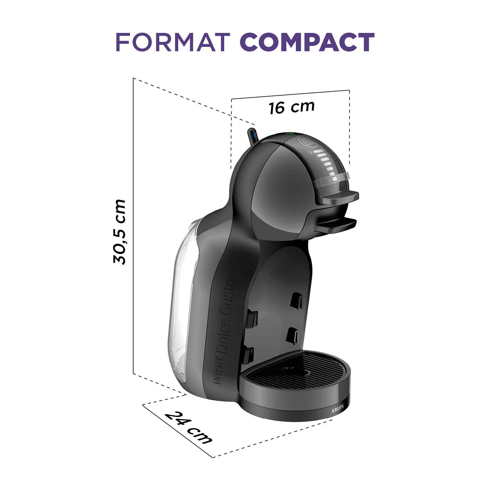 Dolce Gusto Mini Me KP1238AS - Machine à café à capsules, 15 bars, 0,8 L - Noir - photo 2