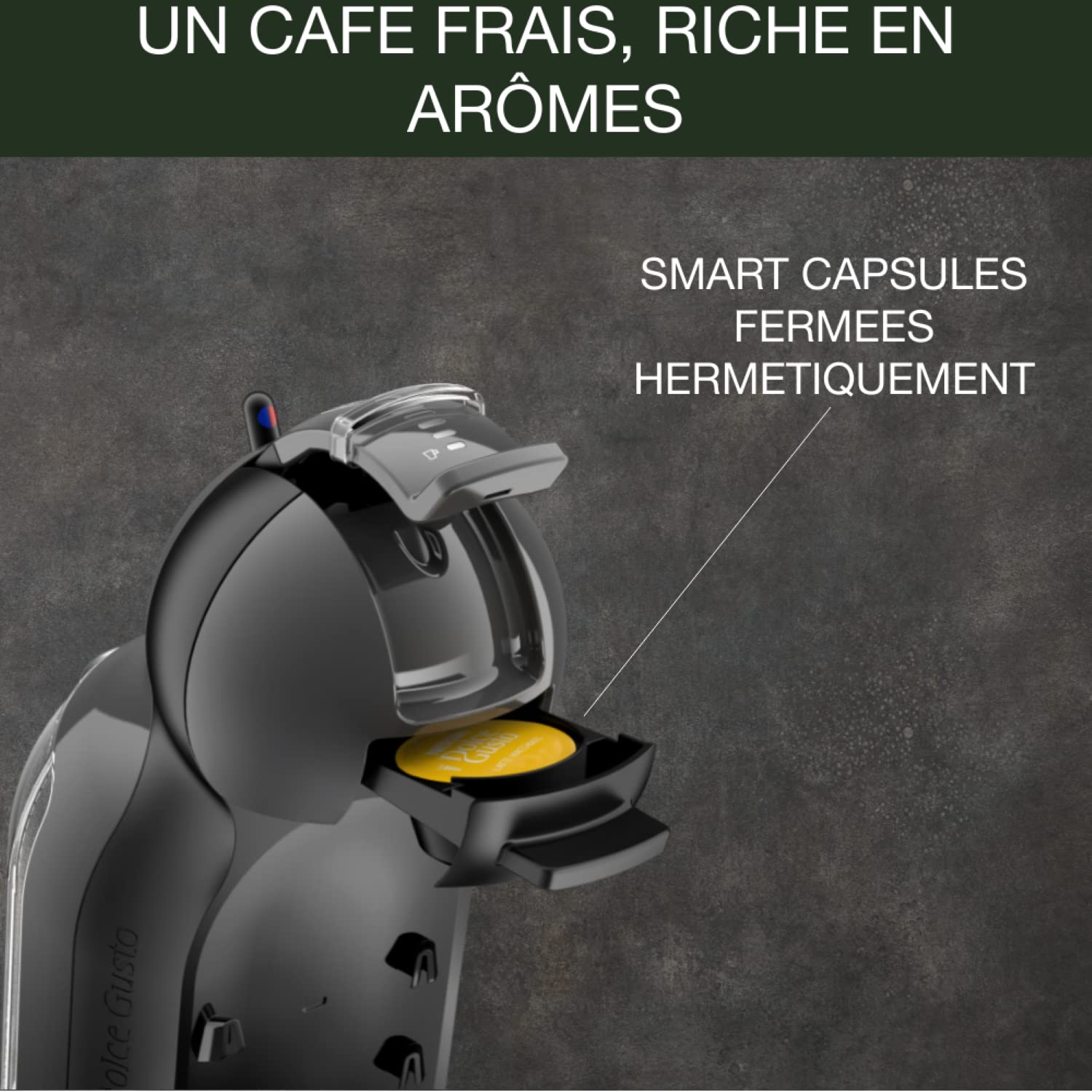 Dolce Gusto Mini Me YY1500FD - Machine à café à capsules qualité professionnelle, 15 bars - Noir et Gris - photo 4